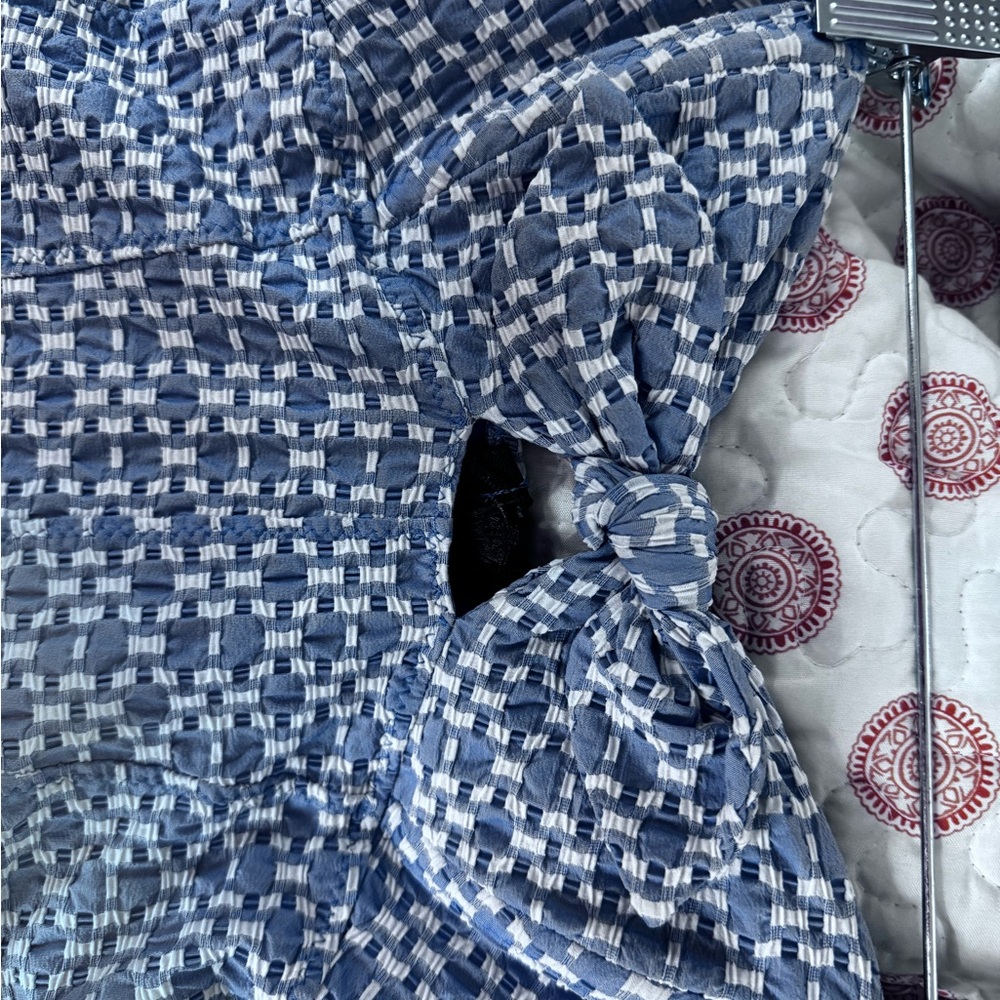 Lisa Marie Fernandez Blue and White Checkered One Piece - Picture 4 of 10